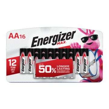 ENERGIZER Max, AA Batteries, Double A Alkaline Batteries, 16-Pack