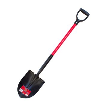 Bully Tools 82510 Fiberglass D Grip Closed Back 14-Gauge Round Point Shovel