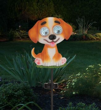 Regal Art & Gift Eye Roller Solar Stake 'Dog' 35" tall