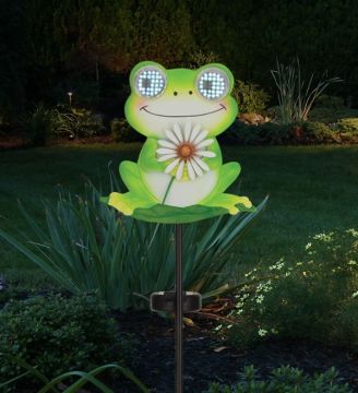 Regal Art & Gift Eye Roller Solar Stake 'Frog' 35" tall