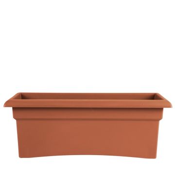 Bloem, Veranda Rectangle Deck Box Planter, Terra Cotta, 26"