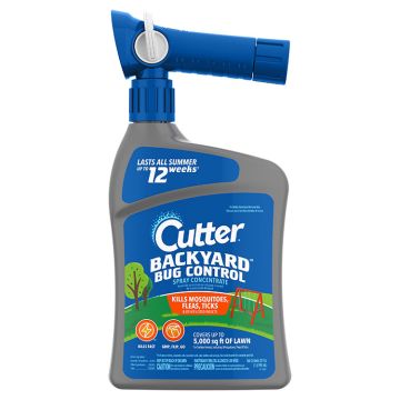 Cutter Backyard Bug Control Spray Concentrate 32 Ounces, QuickFlip Hose-End Sprayer