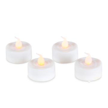 LED Tea Lights with Timer, 4pk