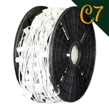 Holiday Bright Lights C7 Bulbs 12IN Spacing 1000 Lights on White Wire 1000FT Reel