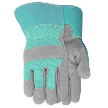 Midwest Quality Gloves Suede Cowhide Garden Glove Aqua Gloves