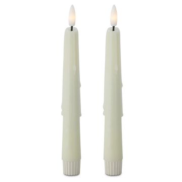 K&K Interiors Set of 2 8 Inch Cream LED Drip Candles w/Timer