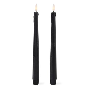 K&K Interiors Set of 2 11.5 Inch Black LED Drip Candles with Timer