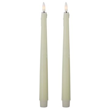K&K Interiors Set of 2 11.5 Inch Cream LED Drip Candles with Timer