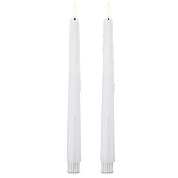 K&K Interiors Set of 2 11.5 Inch White LED Drip Candles with Timer