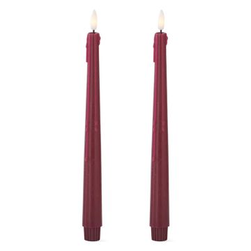 K&K Interiors Set of 2 11.5 Inch Burgundy LED Drip Candles with Timer