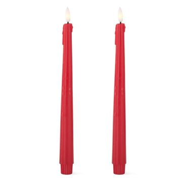 K&K Interiors Set of 2 11.5 Inch Red LED Drip Candles with Timer