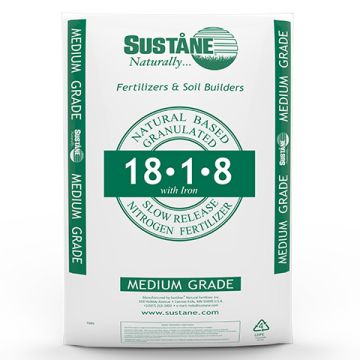 Suståne High Nitrogen Controlled Release Natural Fertilizer 18-1-8+Fe, 50 lbs