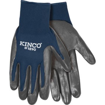 KINCO® Polyester Knit Shell & Nitrile Palm Gloves Navy Blue