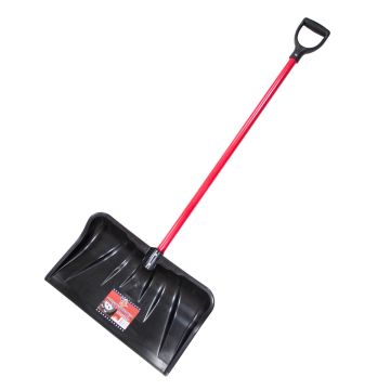 Bully Tools 92814 22″ Head Combination Snow Shovel/Pusher with Fiberglass Handle and Poly D-Grip