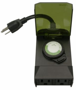 WOODS, Outdoor Timer, 24-Hour Mechanical Programming, 2-Outlets   