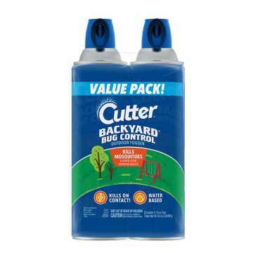 Cutter Backyard Bug Control Outdoor Fogger 2 Count-16 Ounce Aerosol Cans, Twin Pack