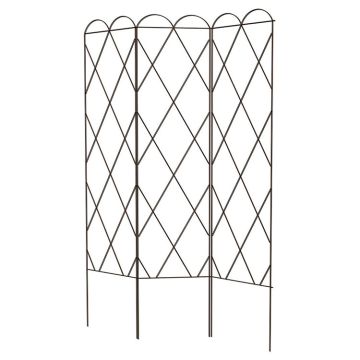 Panacea Products Tri Fold Plant Support Trellis, Brown, 64" H