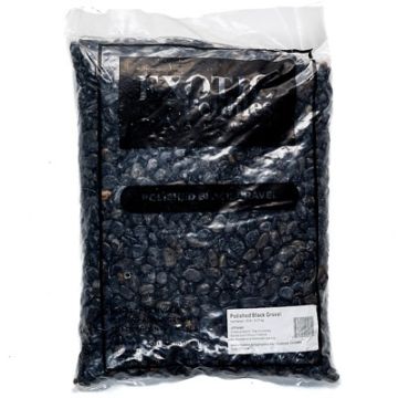 Exotic Pebbles & Glass Decor Pebbles Polished Black, 20 lbs