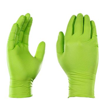 Gloveworks® Nitrile Disposable Gloves, 8 mil Palm, Nitrile, Powder-Free, Green, 100 pack