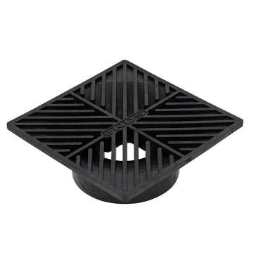 NDS Square Grate, 6 in, Connects to 3 in. and 4 in. Drain Pipes and Fittings