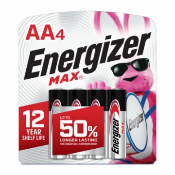 ENERGIZER Max, AA Batteries, Double A Alkaline Batteries, 4-Pack