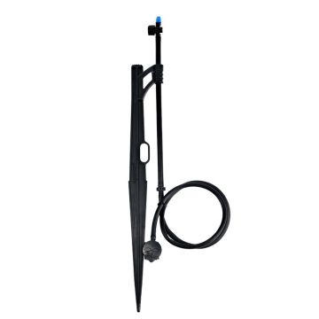 Raindrip Adjustable Flow Bubbler Assembly, Half-Circle Pattern, Fan Spray, 1/4 in. Clamp N Pierce Inlet, Riser, 13 in. Stake