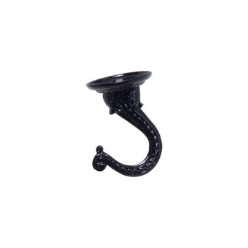 Green Thumb Ceiling Plant Hook, Black, Jumbo