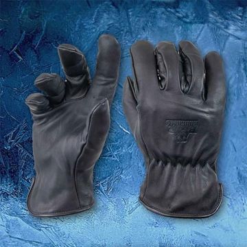 Bear Knuckles Cowhide Leather Thick Fleece Insulated, Black