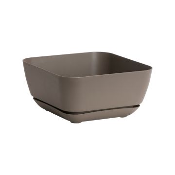 Novelty Square Garden Planter, Taupe, 12"