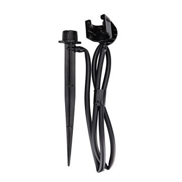 Raindrip Adjustable Flow Bubbler Assembly, Half-Circle Pattern, 4 Stream, with 1/4 in. Clamp N Pierce Inlet on 6 in. Stake