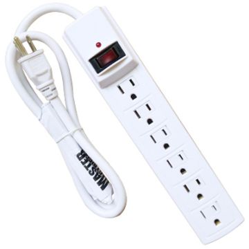 MASTER ELECTRICIAN, 6-Outlet Surge Protector, 510 Joules, White   