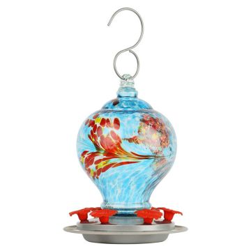Nature's Way Artisan Glass Gravity Hummingbird Feeder 28 oz