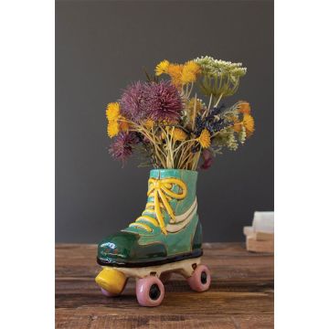 Kalalou Ceramic Roller Skate Planter