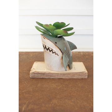 Kalalou Ceramic Shark Planter