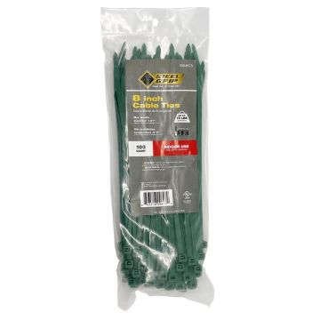 Steel Grip 8 in. L Green Cable Tie, 100 pk