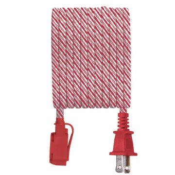 Globe Electric Indoor 9 ft. L Red/White Extension Cord 16/2