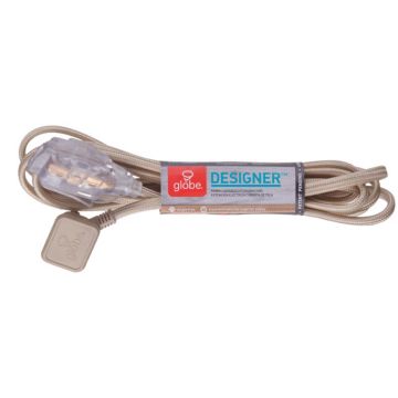 Globe Electric Designer Indoor 9 ft. L Gold Extension Cord 16/2