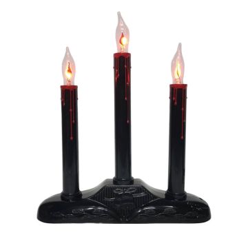 SEASONS DESIGNS Halloween Candelabra Set with Flicker Flame Bulbs