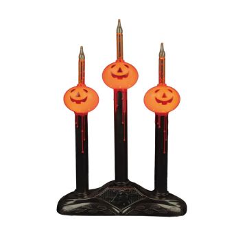 SEASONS DESIGNS Pumpkin Bubble Lights Candelabra Set