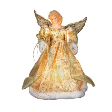 Kurt Adler 12“ UL 10-Light Gold Dress Angel Treetop