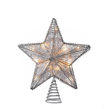 Kurt Adler 10“ UL 20-Light Silver Star Treetop