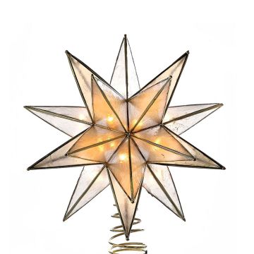 Kurt Adler 8.25“ UL 10-Light Capiz Gold Star Treetop