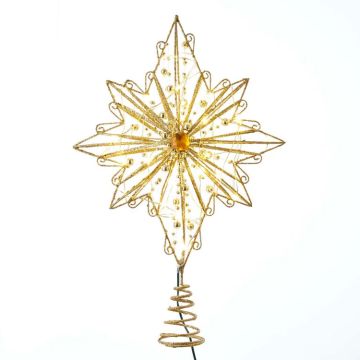 Kurt Adler 15.5“ 30L Warm White Fairy LED Gold Star Treetop