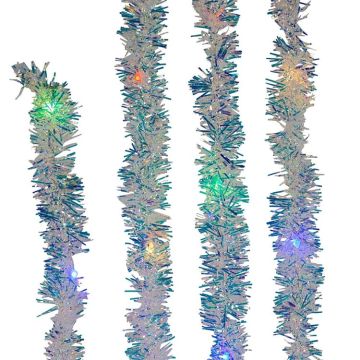 Kurt S. Adler® Superbright LED Silver Iridescent Tinsel Garland