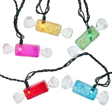 Kurt Adler 9' UL 10L Multicolored Glitter Candies Light Set