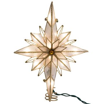Kurt Adler 10.5“ UL 10-Light Capiz Bethlehem Star Treetop