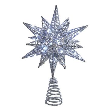Kurt S. Adler® Twinkling Superbright LED Silver Starburst Tree Topper