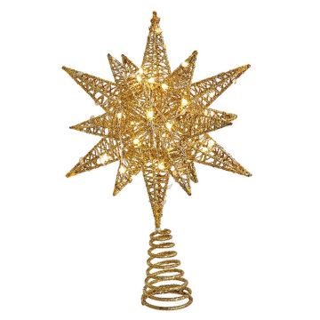 Kurt S. Adler® Twinkling Superbright LED Gold Starburst Tree Topper