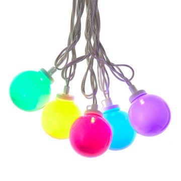 Kurt Adler 9' UL 10L Multicolor LED Opaque G50 Light Set With White Wire