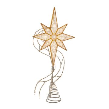Kurt Adler 17“ Lighted 8-Point Gold Glittered Star Treetop